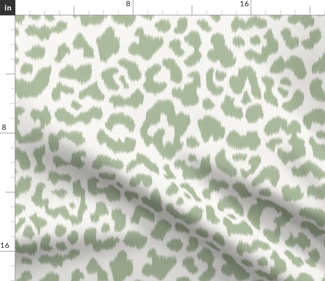 Quiet Green  Quiet Cream Ikat leopard 