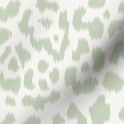 Light Quiet Green  Quiet Cream Ikat leopard 