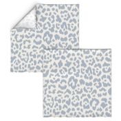 Dark Quiet Blue Cream Ikat leopard 