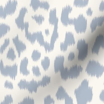 Dark Quiet Blue Cream Ikat leopard 