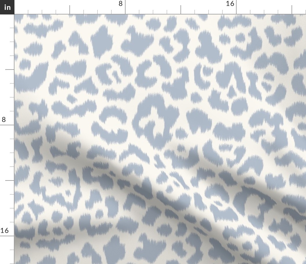 Dark Quiet Blue Cream Ikat leopard 