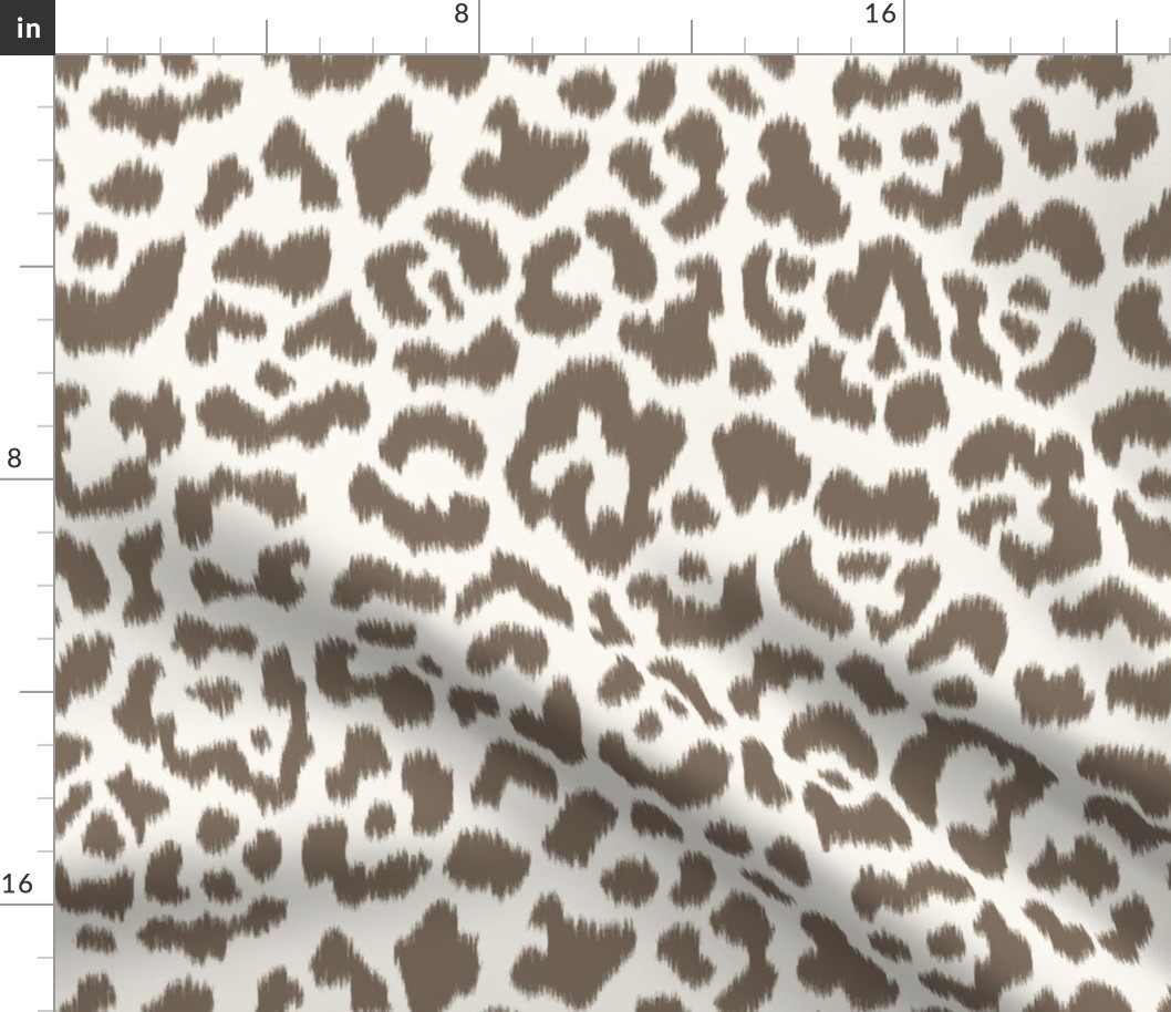 Whitall Brown Cream Ikat leopard