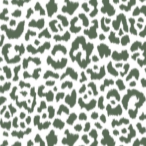 Peale Green White Ikat leopard