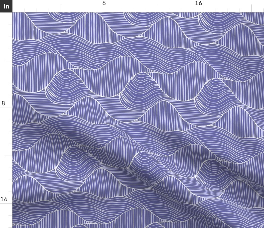 Dunes - Geometric Waves Stripes Very Peri Periwinkle Regular Scale