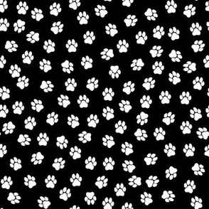 Dog Paw Prints on Black