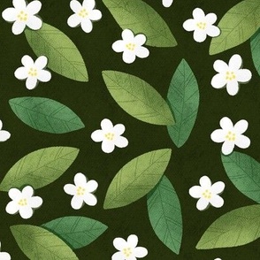 Green Leaves Floral Pattern