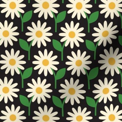 Retro Daisies (Cream & Gold) || vintage scandi floral