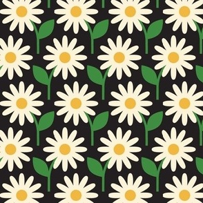 Retro Daisies (Cream & Gold) || vintage scandi floral