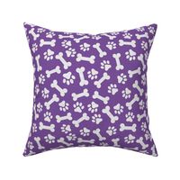 Dog Bone and Paw Pattern Light Purple and White-01-01