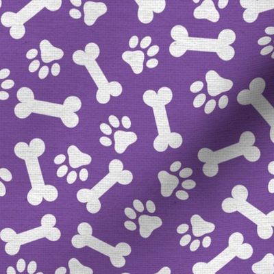 Dog Bone and Paw Pattern Light Purple and White-01-01