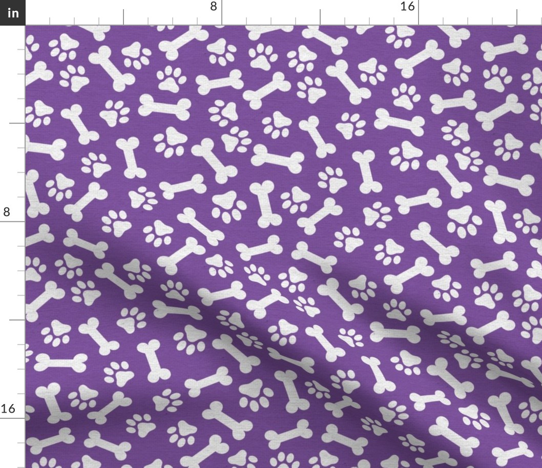 Dog Bone and Paw Pattern Light Purple and White-01-01