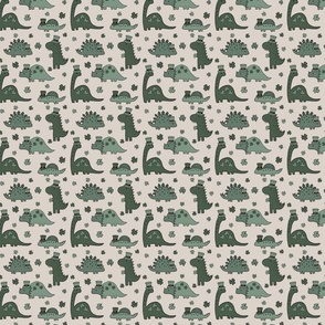 Small Scale - Lucky Dinos Muted Green Beige BG