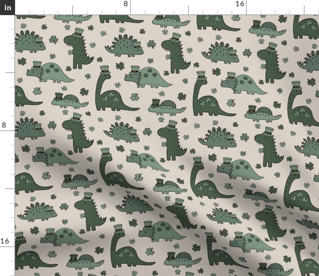 Medium Scale - Lucky Dinos Muted Green Beige BG