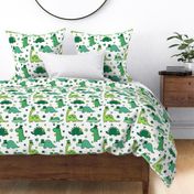 Large Scale - Lucky Dinos Bright Green White BG