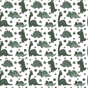 Medium Scale - Lucky Dinos Muted Green White BG