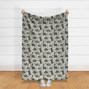 Large Scale - Lucky Dinos Muted Green Beige BG