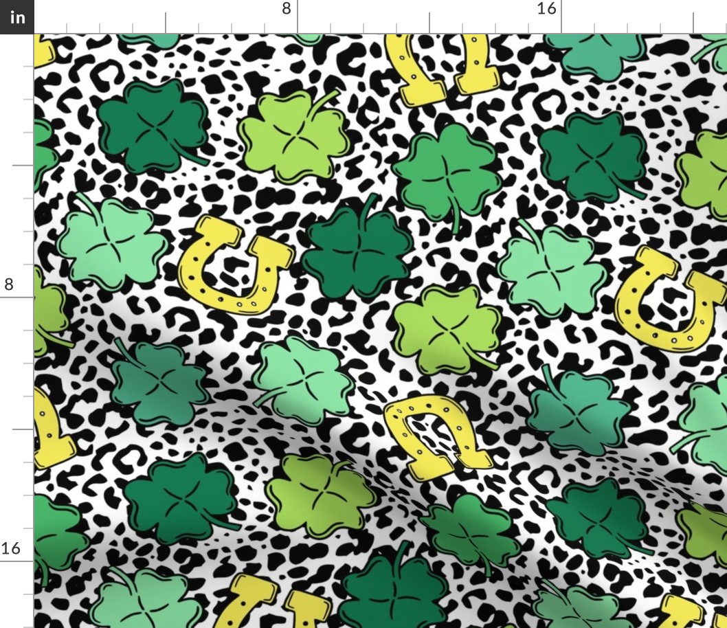 Large scale - St Patricks Day Shamrock Leopard