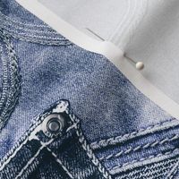 Blue Jeans Pocket Patchwork