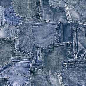 Blue Jeans Pocket Patchwork