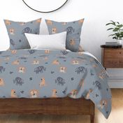 Jumbo Safari Animals Kids and Babies Pastel Danish Grey Blue