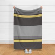 Yellow on Gray and Brown Stripes