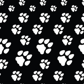Wildcat Paw Prints Black and White