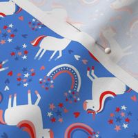 red white and blue unicorns