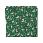 Mama Pockets Kangaroo Pattern - Green Background