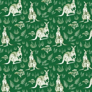 Mama Pockets Kangaroo - Green Mono