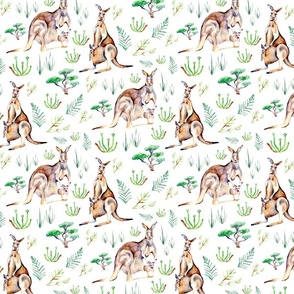 Mama Pockets Kangaroos - white background