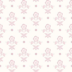 floral star/dusty pink