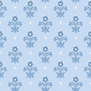 floral star/light blue
