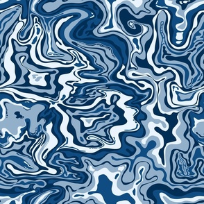 psychedelic oil spill monotone blue
