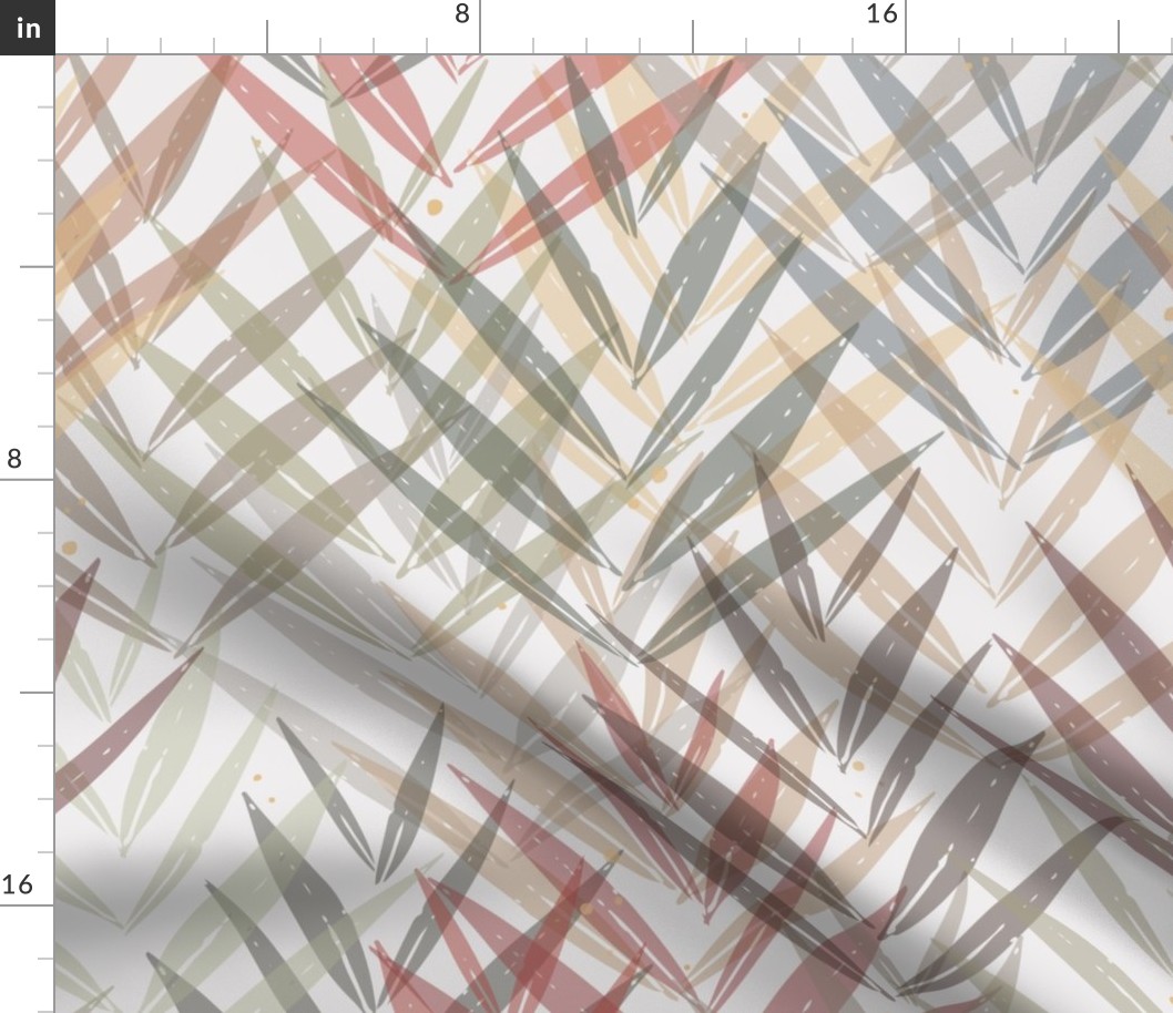 palm leaves - earthy abstract botanical - foliage wallpaper and fabric