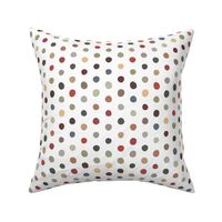 earthy crooked dots on white - dots fabric