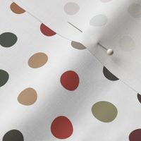 earthy crooked dots on white - dots fabric