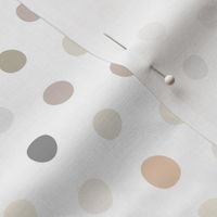 neutral crooked dots on white - dots fabric and wallpaper