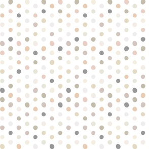 neutral crooked dots on white - dots fabric and wallpaper