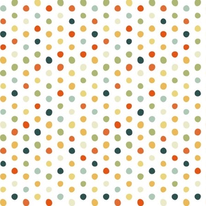 vintage crooked dots on white - dots fabric
