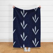 shibori indigo leaves - white leaves on indigo blue - shibori fabric