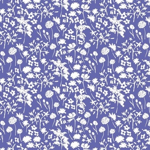 Purple Wildflowers, micro flower print, mini floral pattern