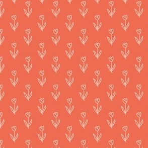 Single Tulips in coral red