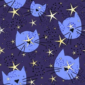 Star Cats -  Purple Cosmic Kitties In Space