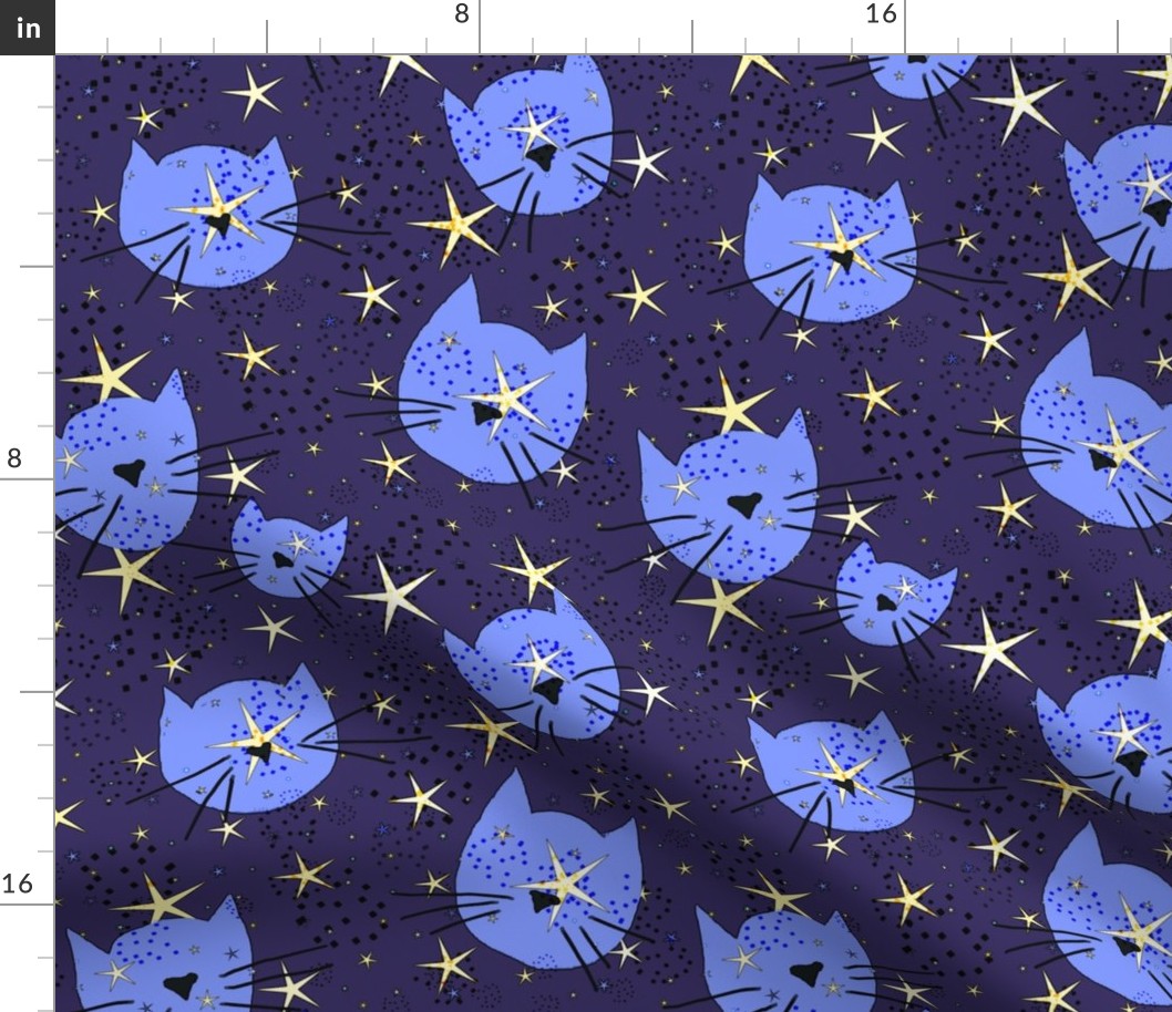 Star Cats -  Purple Cosmic Kitties In Space