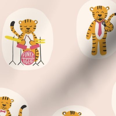 Funky Tigers pink / cute animal pattern for kids