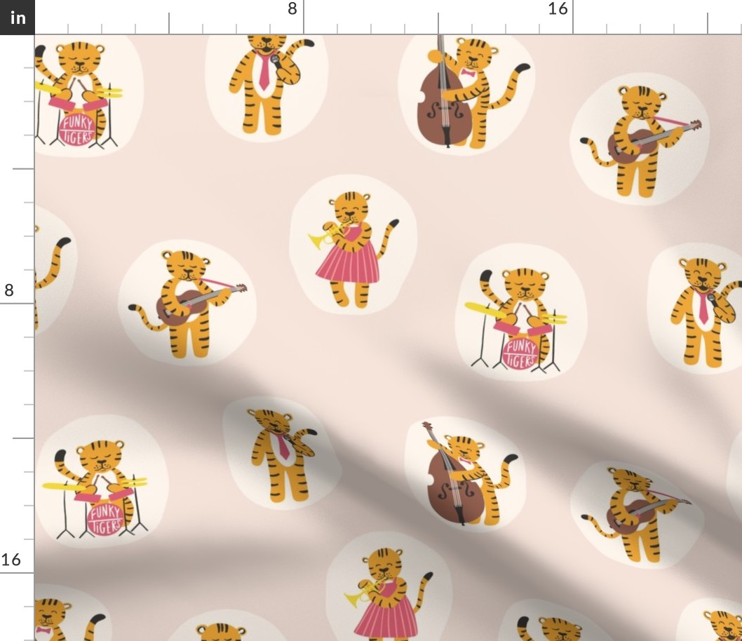 Funky Tigers pink / cute animal pattern for kids