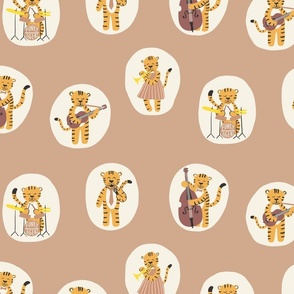Funky Tigers brown / gender neutral animal pattern for kids