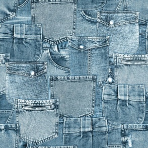 Jeans pockets patchwork