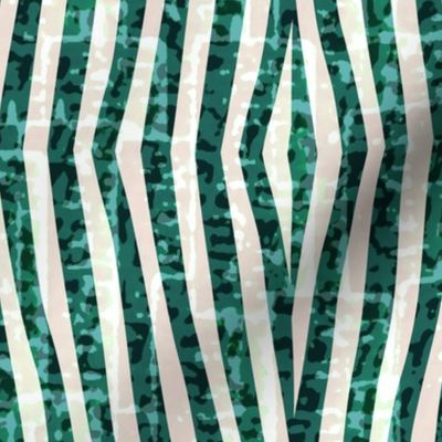 Emerald Green Textured Wavy Pinstripe