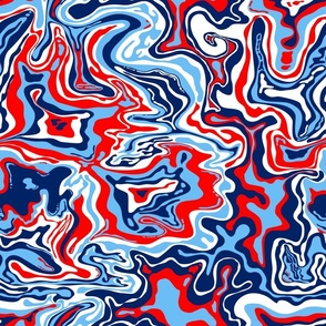 psychedelic oil spill red white and blue